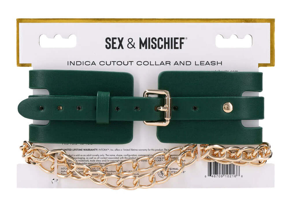 Indica Cutout Collar and Leash - Green-0