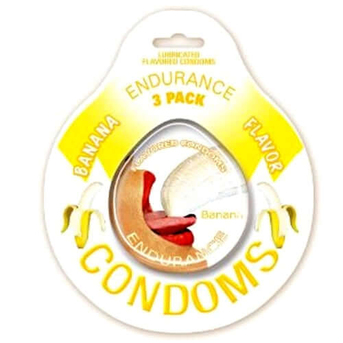 Endurance Condoms Banana Flavor 3 Pack in Disc Packaging