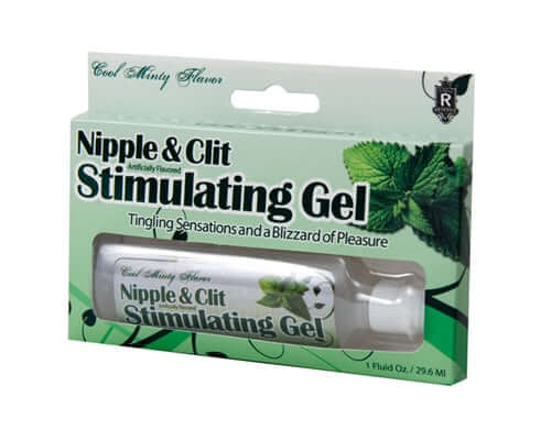Nipple and Clit Stimulating Gel Tingling Mint 1 Oz packaging displaying the gel for enhanced sensitivity.