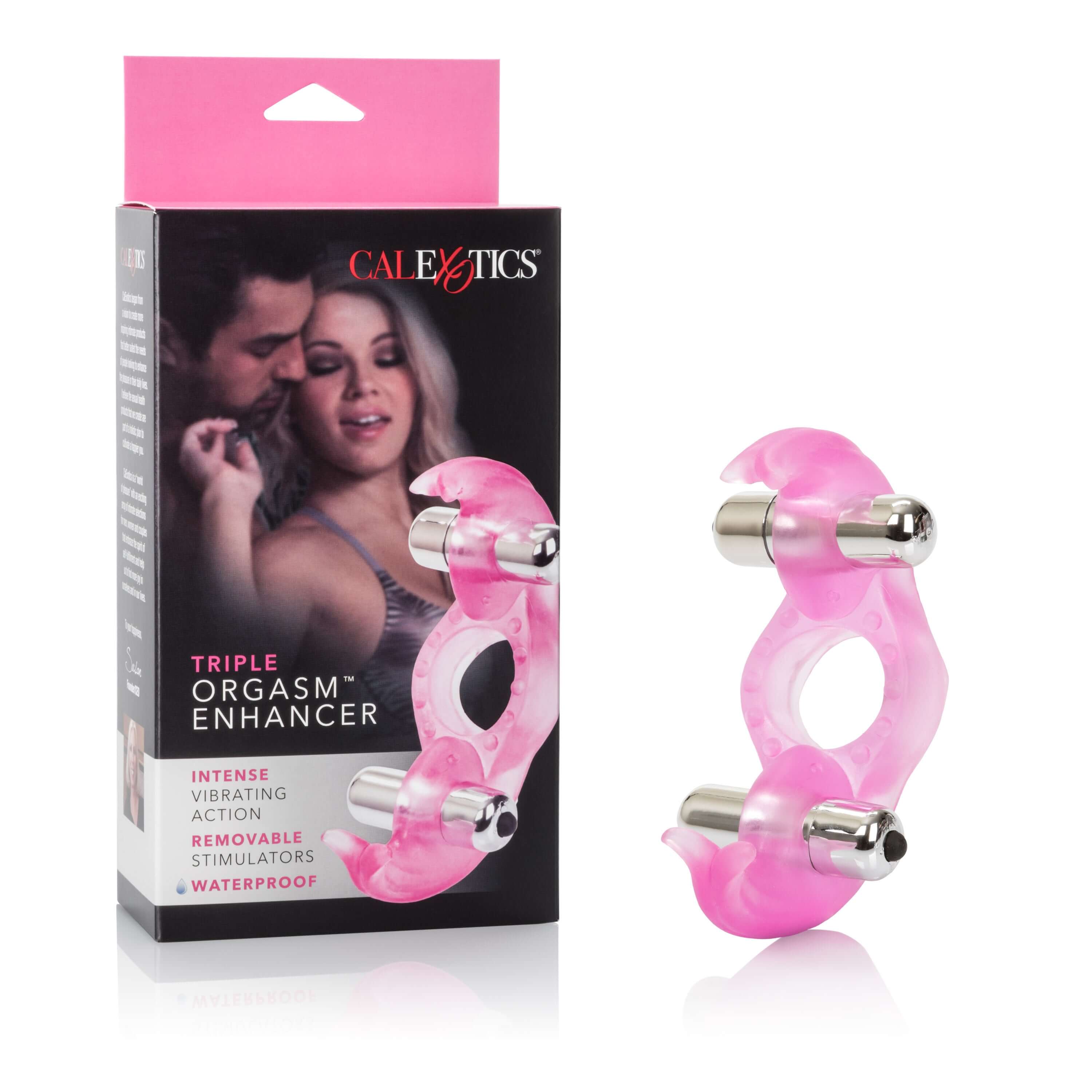 Silicone Triple Orgasm Erection Enhancer - Pink-0