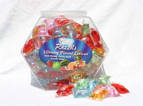 Razzels Warming Lubricant - 100 Pillow Fishbowl - Assorted Flavors-0