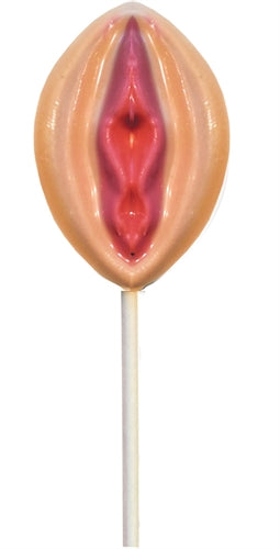 Pussy Lickers Flavorful Pussy Pops Candy displayed as a unique novelty lollipop for adult parties and gifts.