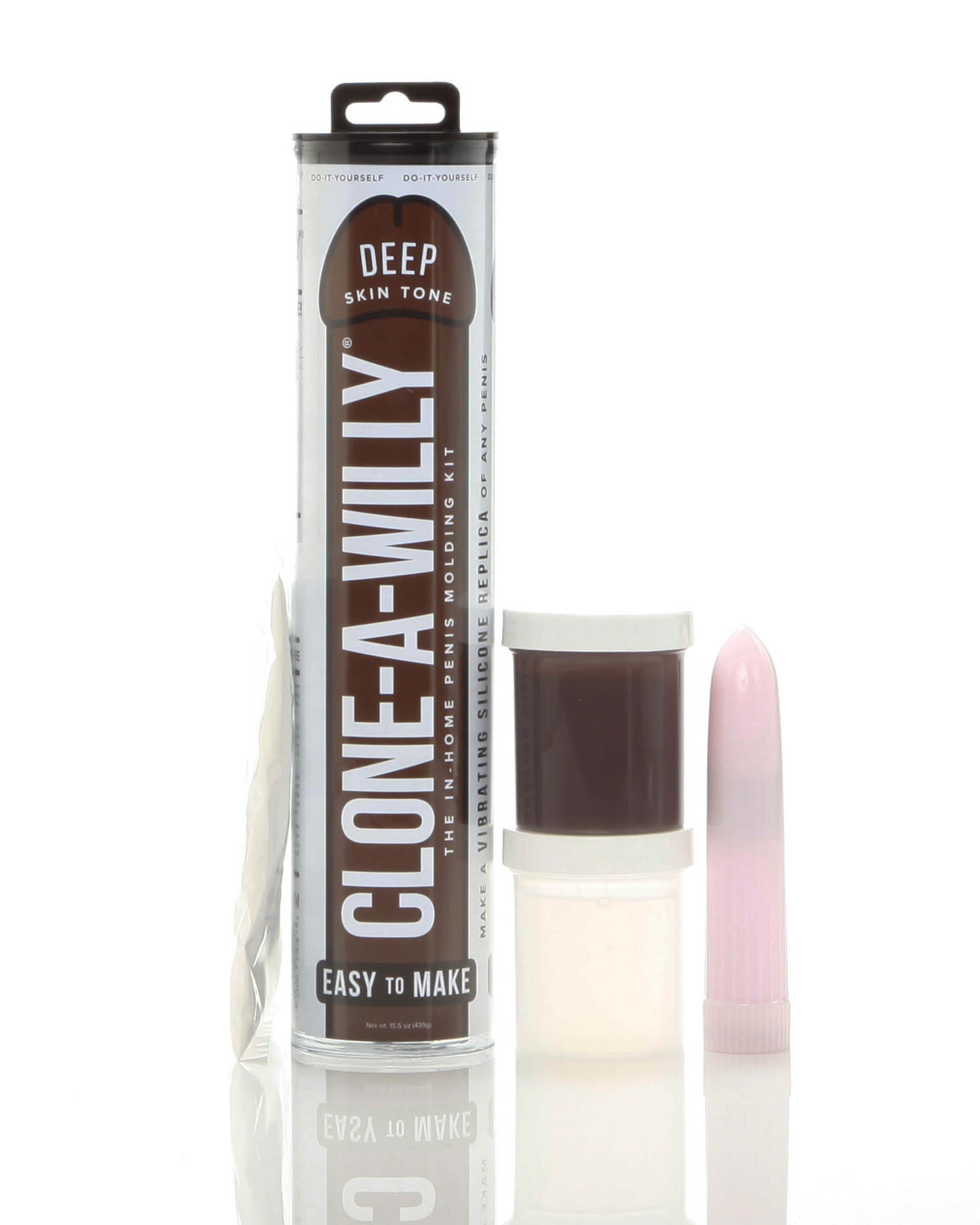 Clone-A-Willy Silicone Dildo Molding Kit with Vibrator - Deep Skin Tone - Chocolate
