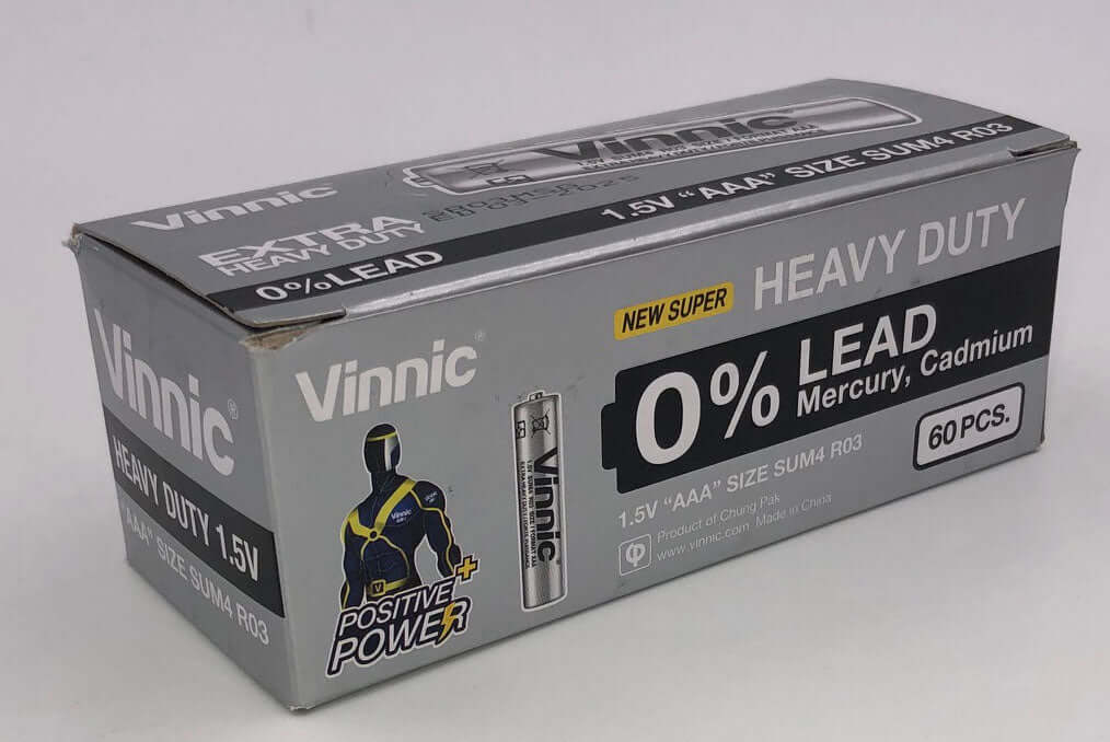 Vinnic Super Heavy Duty AAA - 2 Pc./shrink Pk. - 60 Pcs. Box