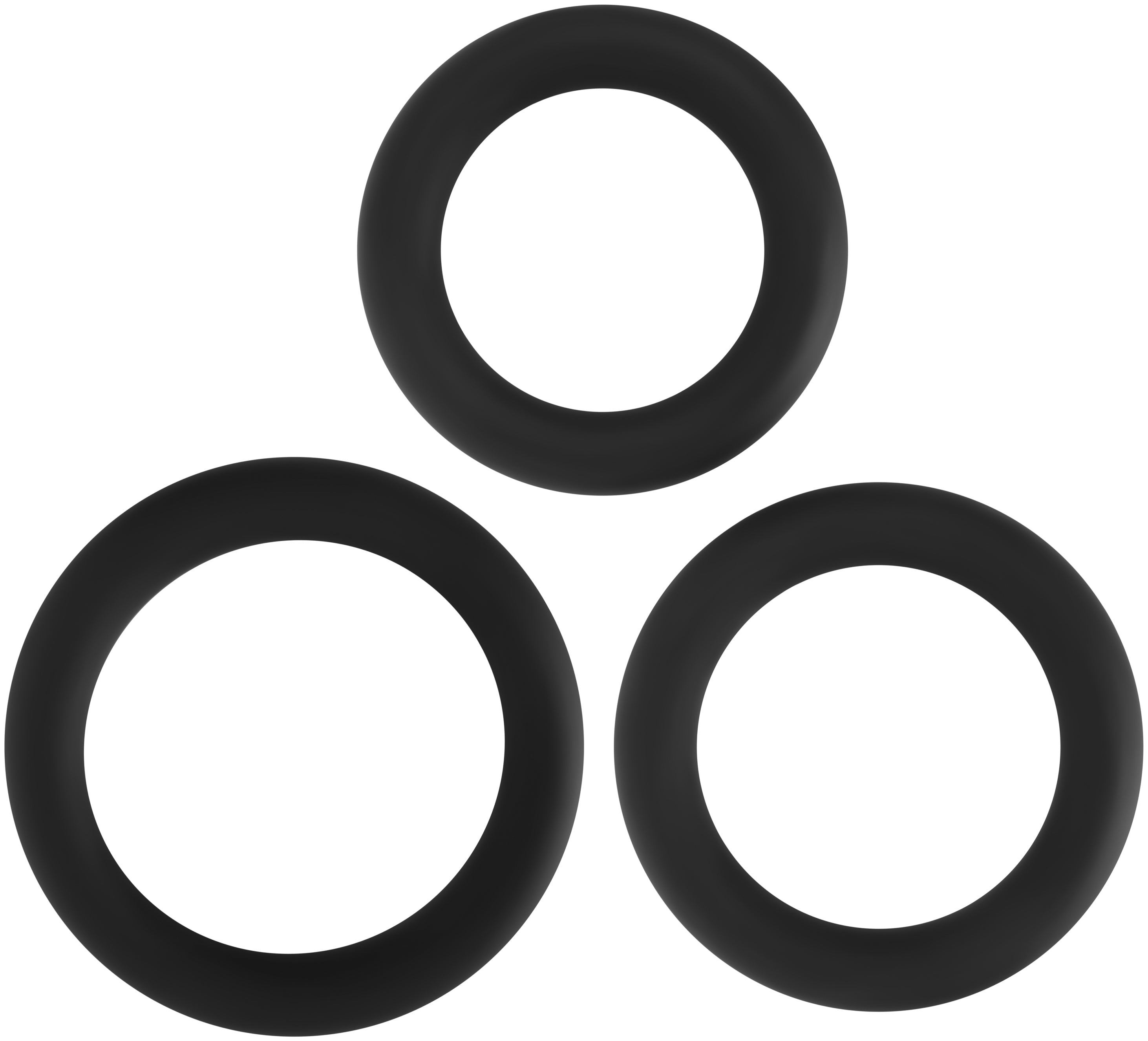 Silicone Penis Cock Ring Set Black