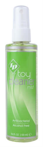 ID Toy Cleaner Mist 4.4 Oz kills 99.9% bacteria in 15 seconds, alcohol free, fresh green apple scent, safe for sensitive skin, antibacterial spray