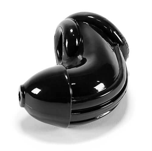 Black Cock Lock Chastity Sheath from Oxballs, designed for comfort and control in chastity play.