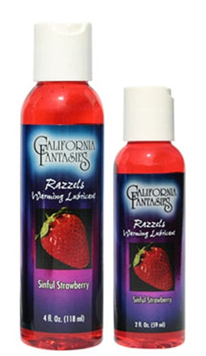 Razzels Warming Lubricant Sinful Strawberry 2 Oz Bottle