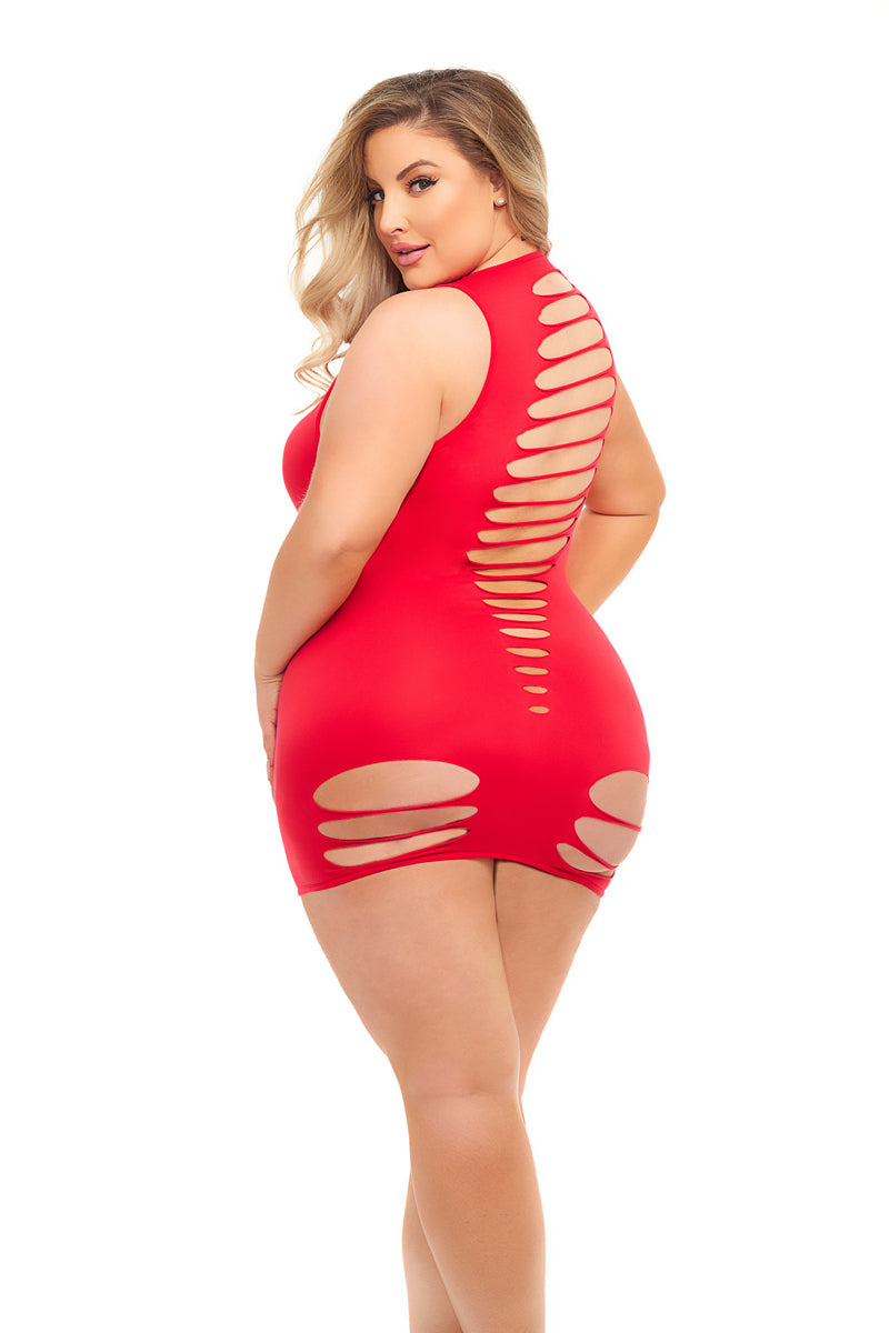 Can't Commit Dress - Queen Size - Red-1