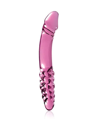 Icicles No 57 Glass Double End Dildo Pink, a luxurious hand-crafted pink glass pleasure wand from Pipedream Products.