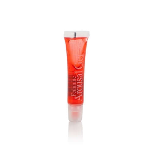 Feminine Arousal Gel Cherry 0.5 Oz tube showcasing cherry-flavored intimate gel for heightened sensitivity.