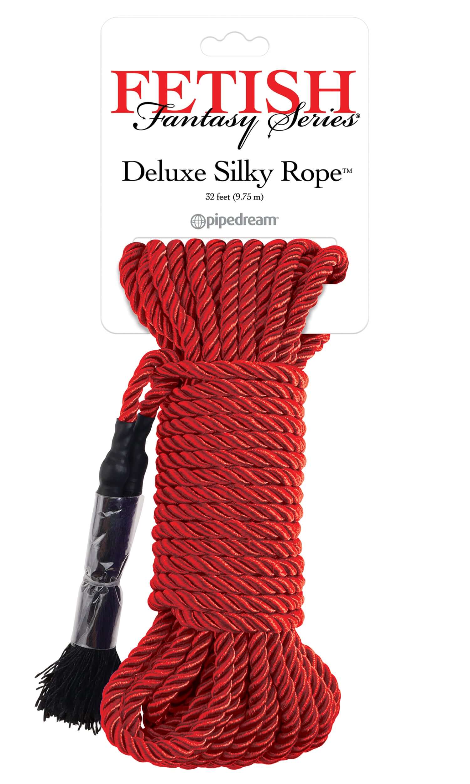 Fetish Fantasy Series Deluxe Silky Rope Red, versatile rope for restraint, designed for comfort and durability.