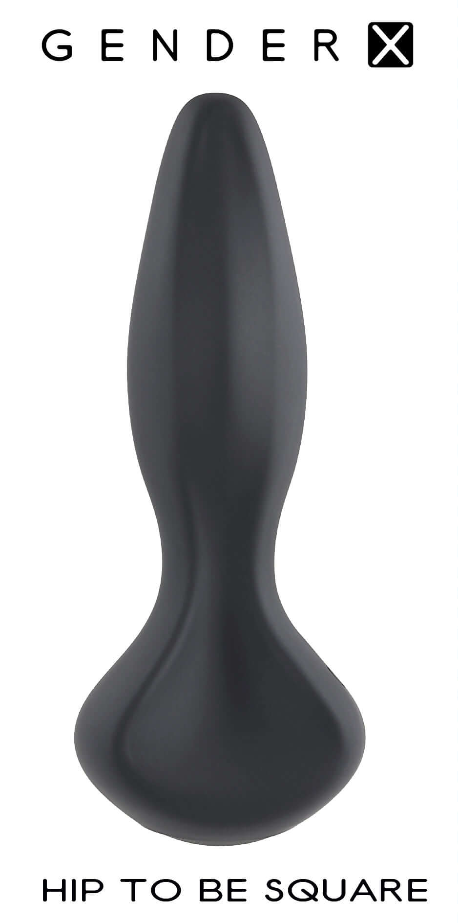 Gender X Hip to Be Square Vibrator Black, ergonomic design, premium silicone, textured tapered shaft