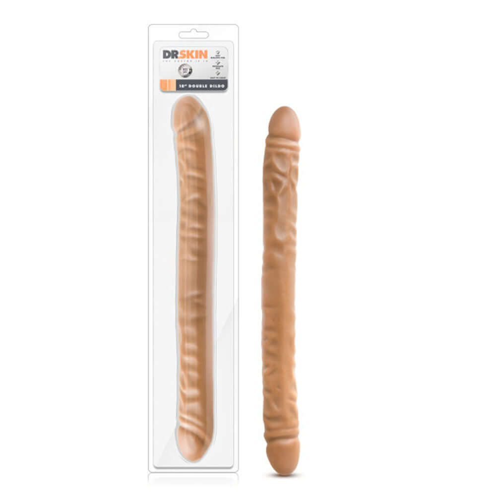 Dr. Skin Mocha: 18 Inch Realistic Double Dildo by Blush