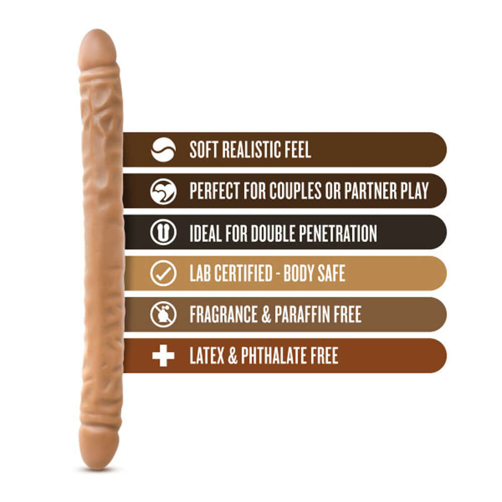 Dr. Skin Mocha: 18 Inch Realistic Double Dildo by Blush