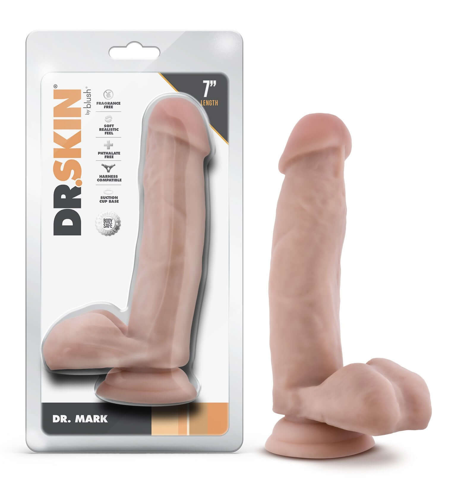 Dr. Skin - Dr. Mark - 7 Inch Dildo With Balls - Beige-2
