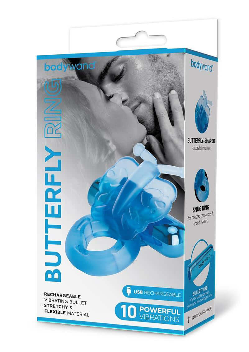 Bodywand Rechargeable Butterfly Ring - Blue-1