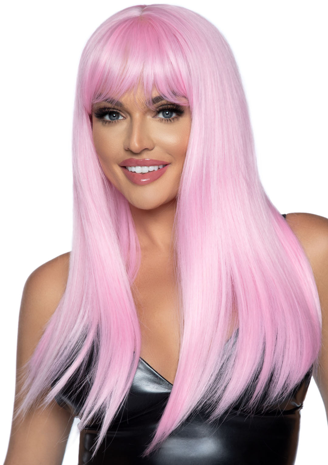 Leg Avenue 24 Inch Long Straight Bang Wig Pink