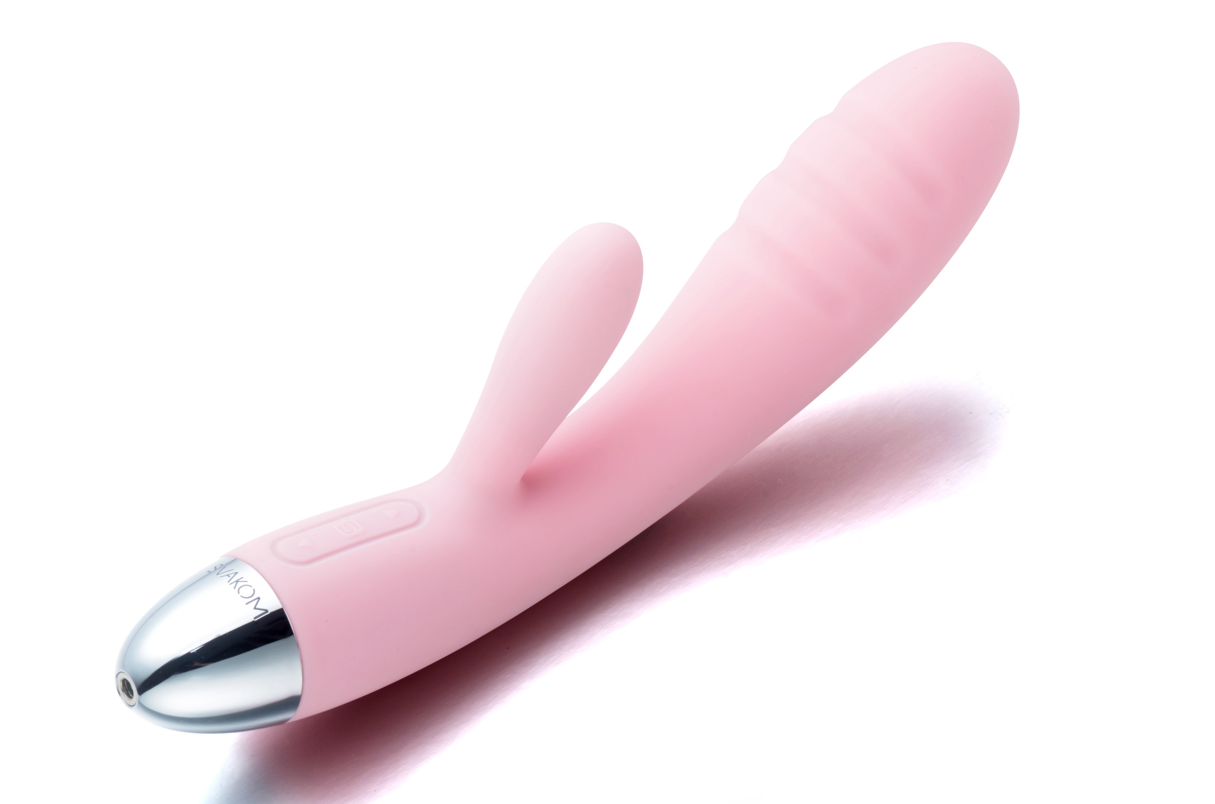 SVAKOM Barbara Rechargeable Ribbed Dual Stimulating Massager Pale Pink