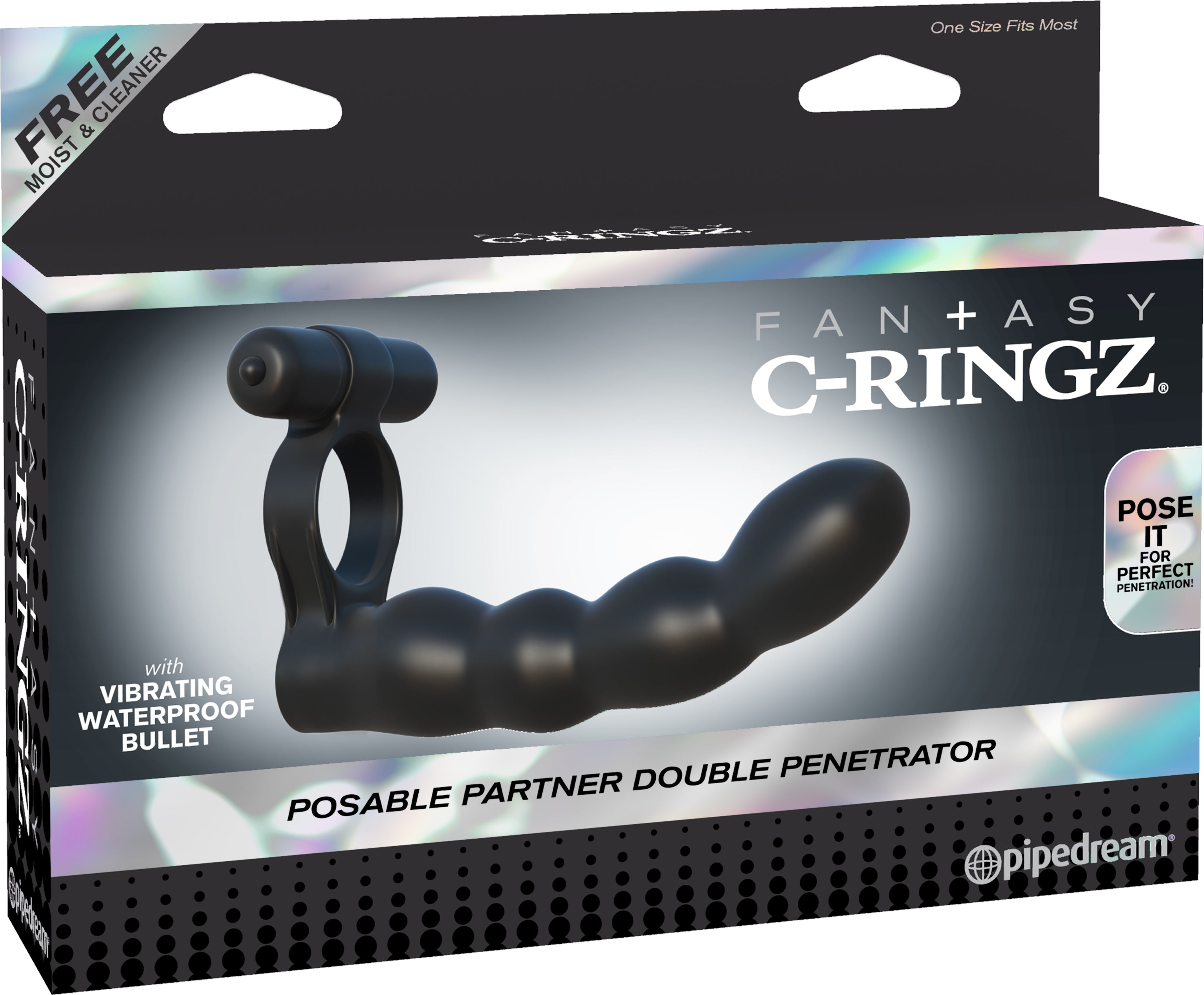 Fantasy C-Ringz Posable Partner Double Penetrator - Black