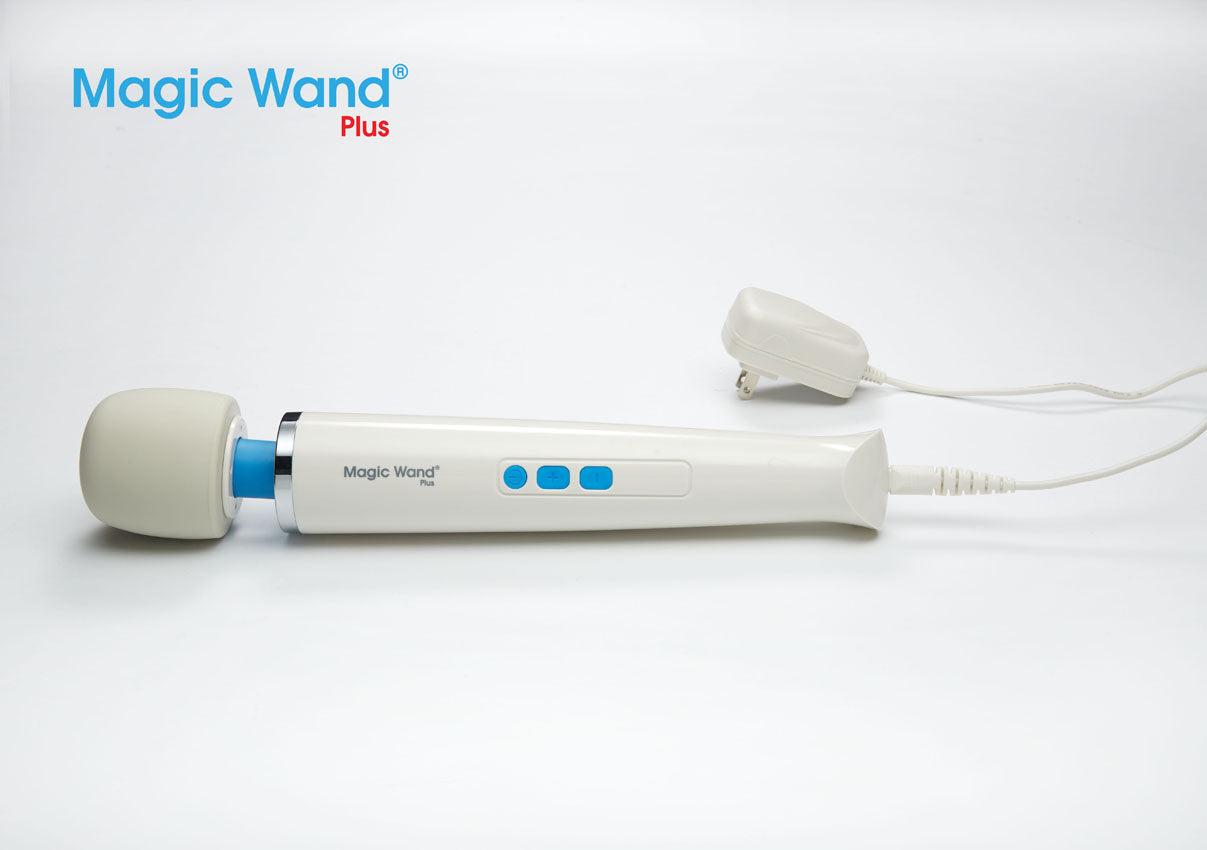 Magic Wand Plus HV-265 Multispeed Vibration Massager on a white background, showcasing its design and features.