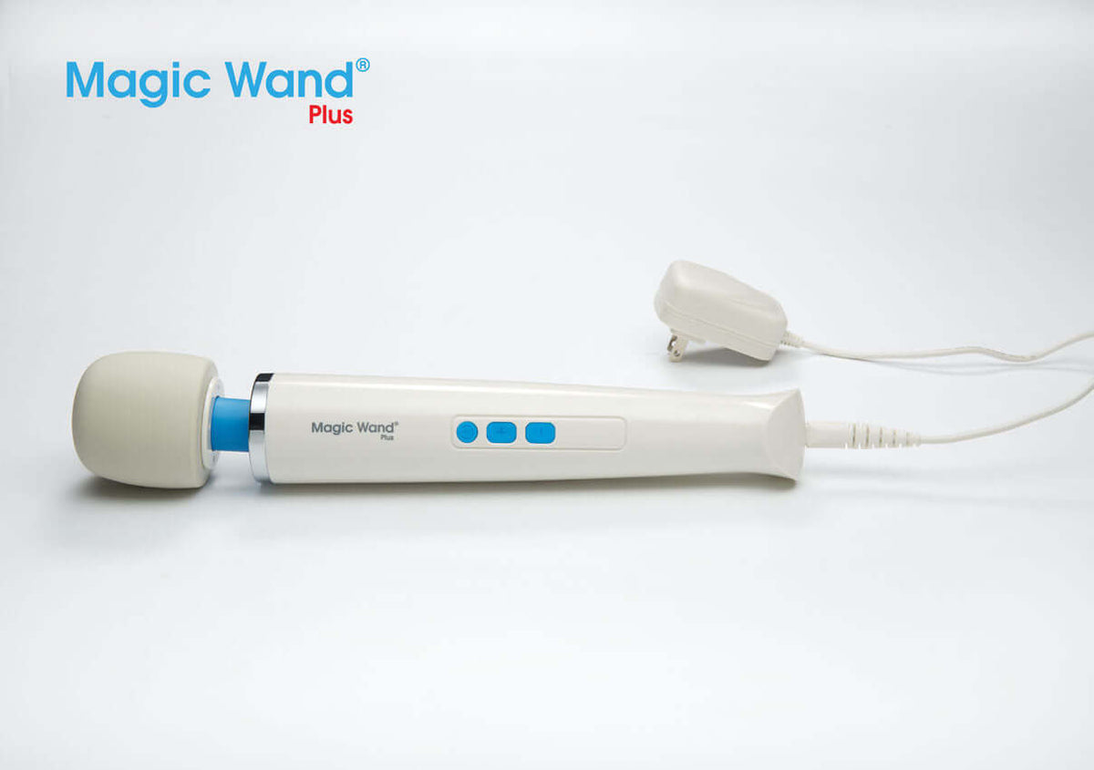Magic Wand Plus HV-265 Multispeed Vibration Massager on a white background, showcasing its design and features.
