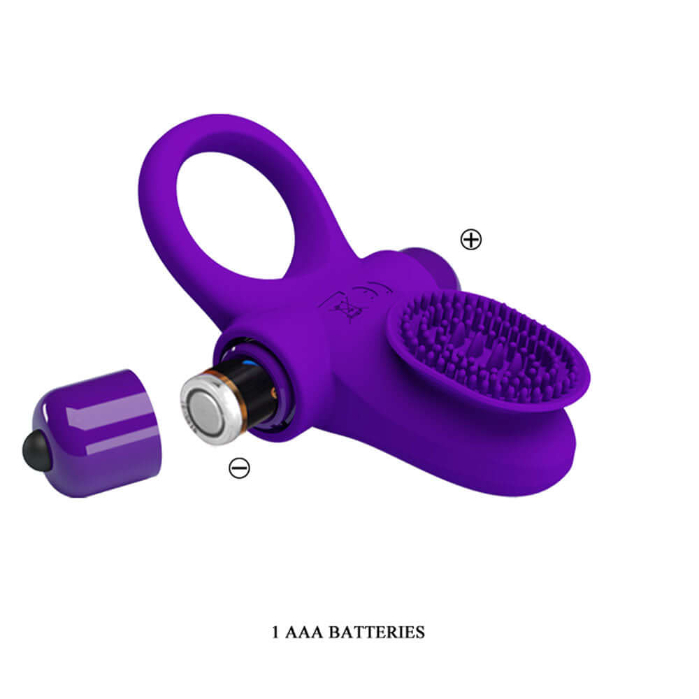 Pretty Love Vibrating Cock Ring II - Purple-0
