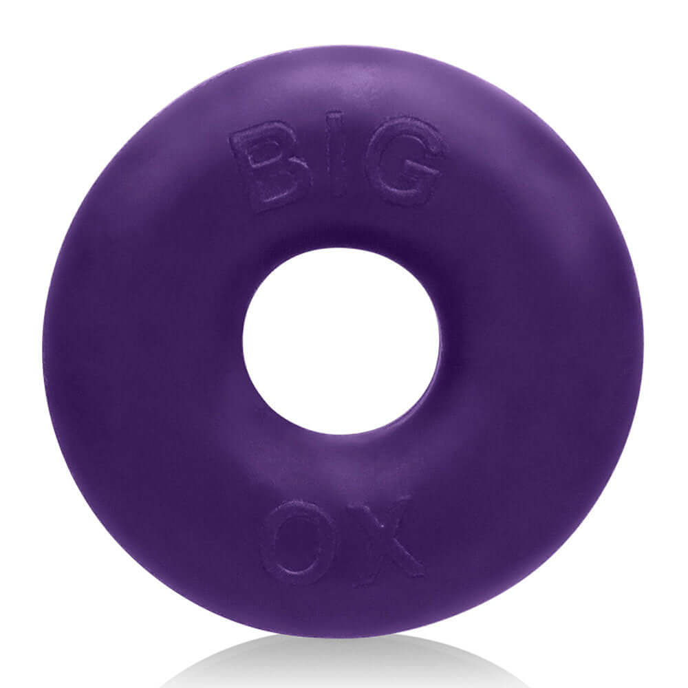 Oxballs Big Ox Super Mega Stretch Silicone Cock Ring Purple, featuring a thick, flexible design for maximum comfort and support.