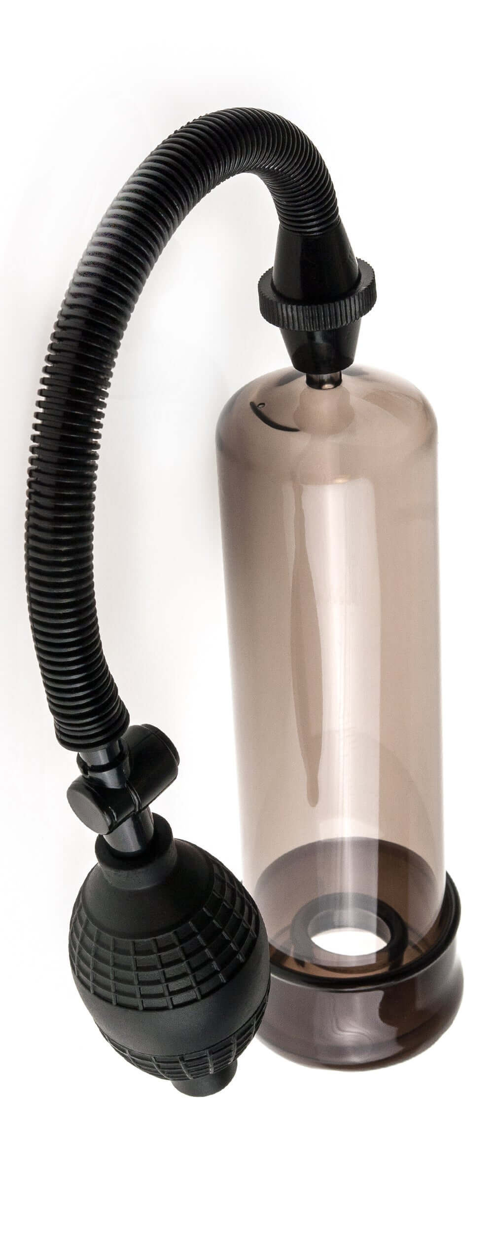 Pump Worx Beginners Power Pump Black - manually operated vacuum device with clear cylinder and flexible sleeve.