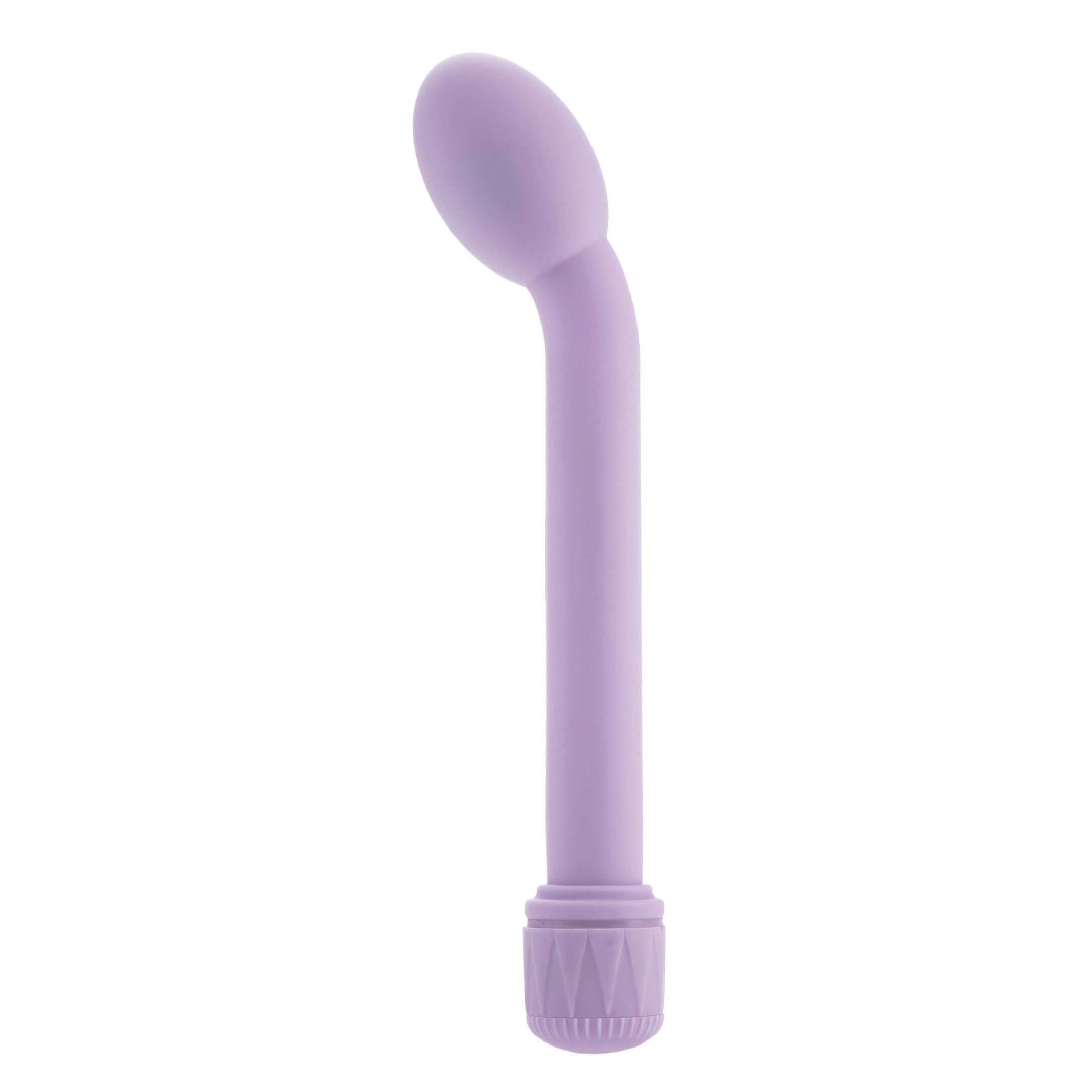 First Time G-Spot Tulip Vibrator Purple, angled, compact design for beginner-friendly pleasure.