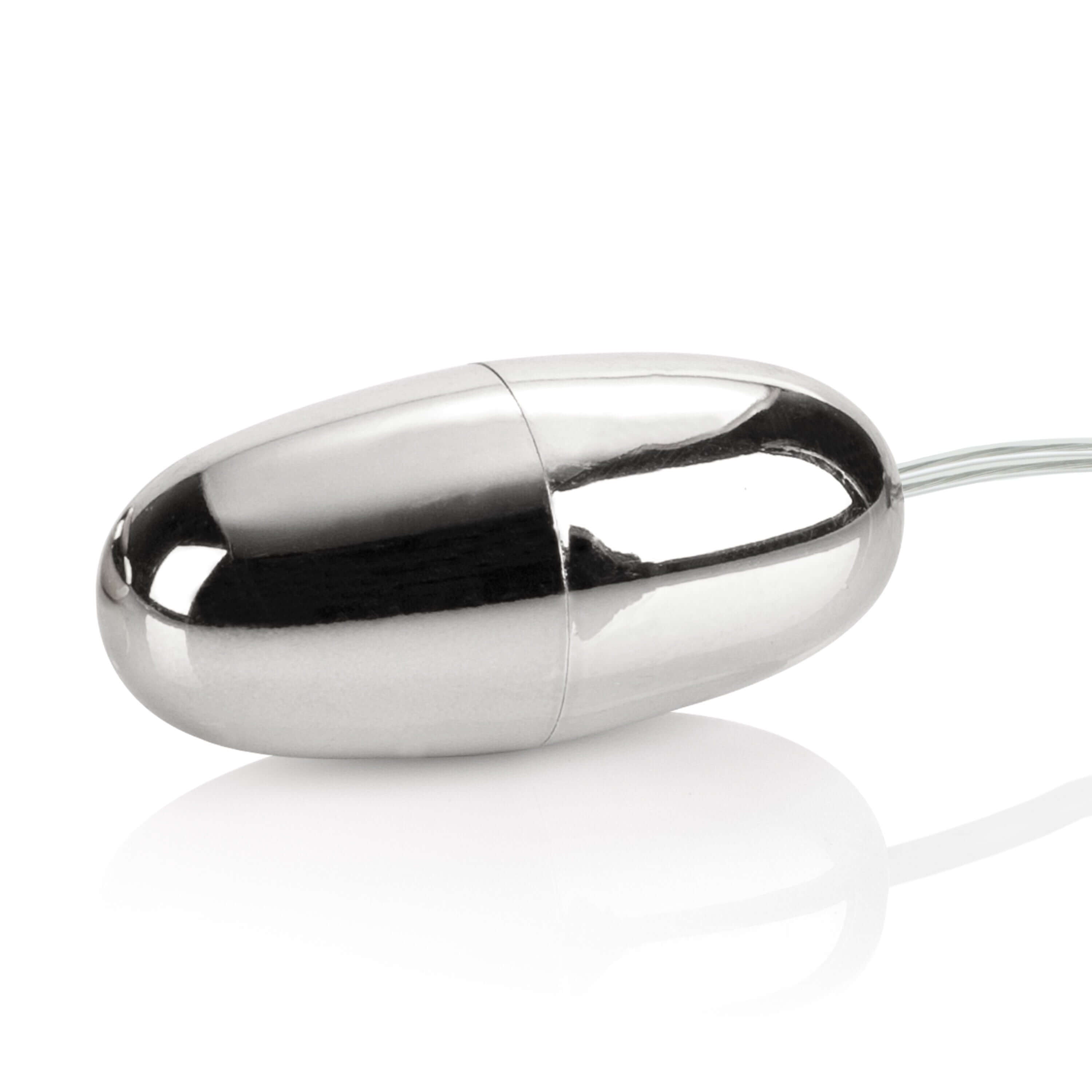 Pocket Exotics Vibrating Silver Bullet personal massager on a white background showcasing its sleek silver design.