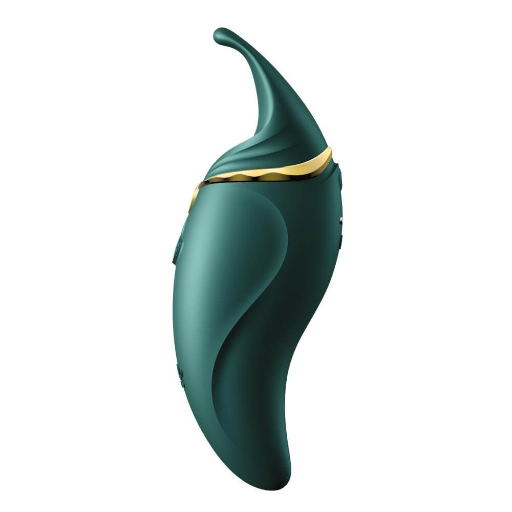 ZALO Hero Clitoral Rechargeable Massager in Jewel Green with ergonomic design and PulseWave technology.