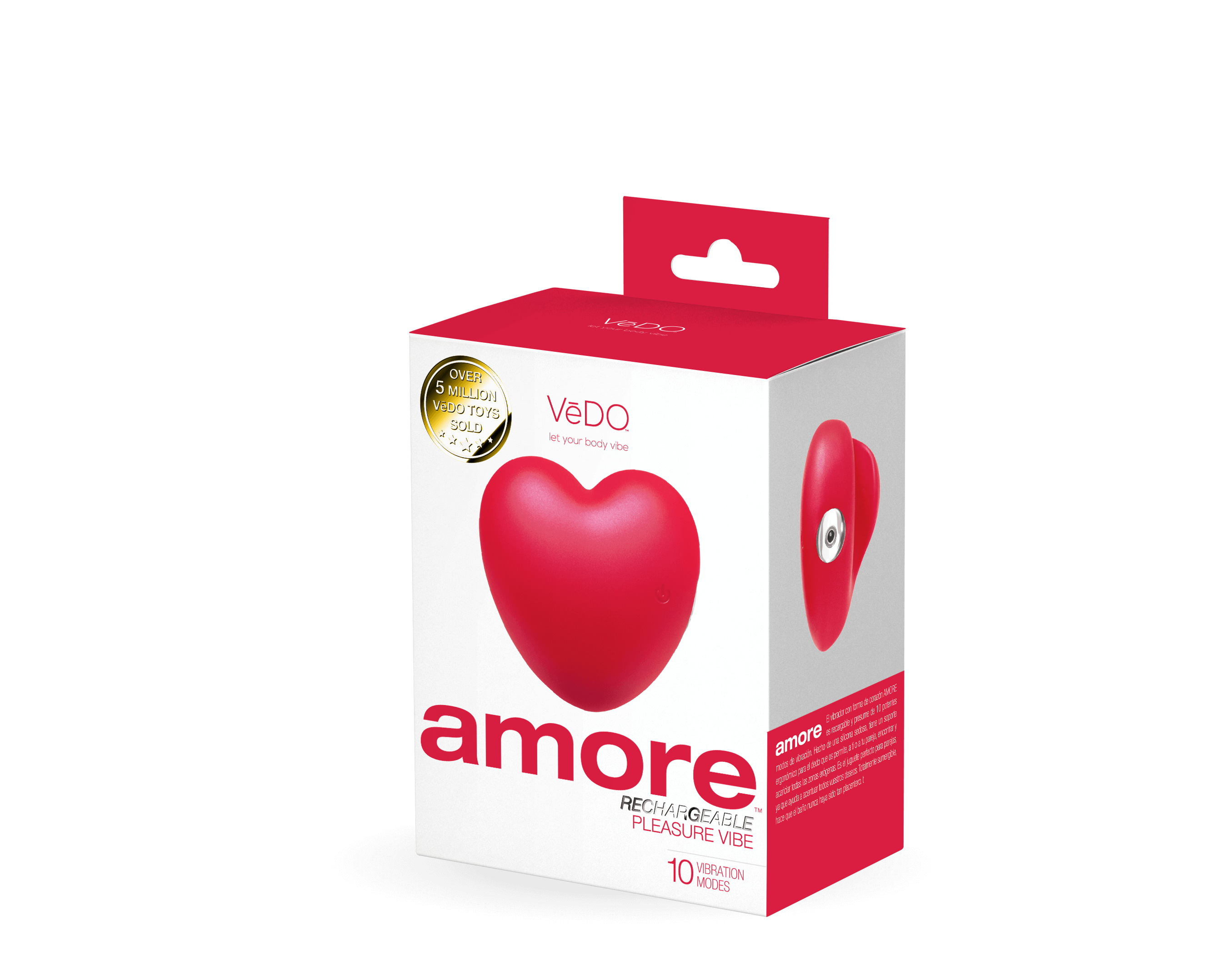 Amore Rechargeable Pleasure Vibe - Red-1