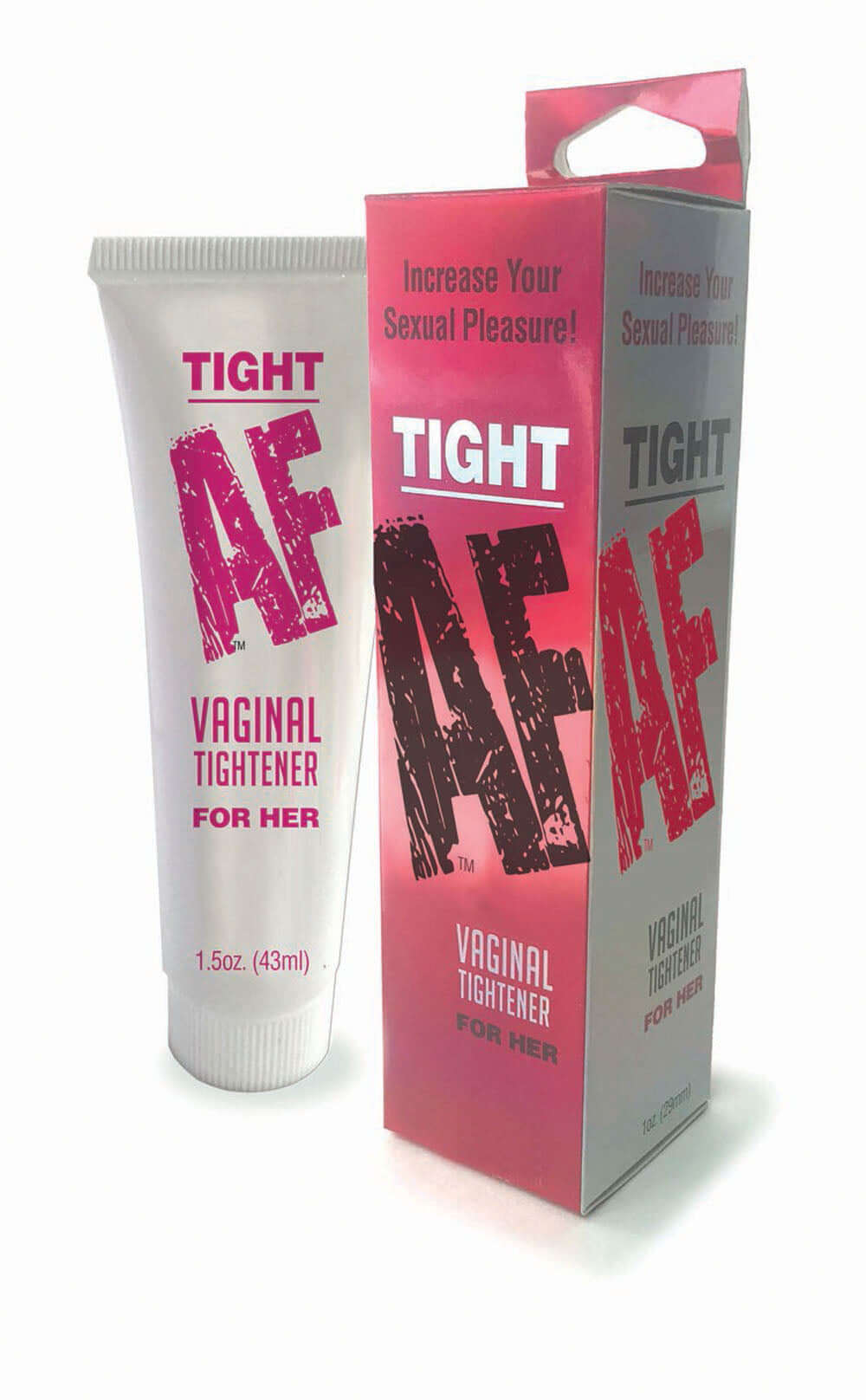 Tight AF vaginal tightener 1.5 oz product with packaging for enhanced sensitivity and enjoyment.