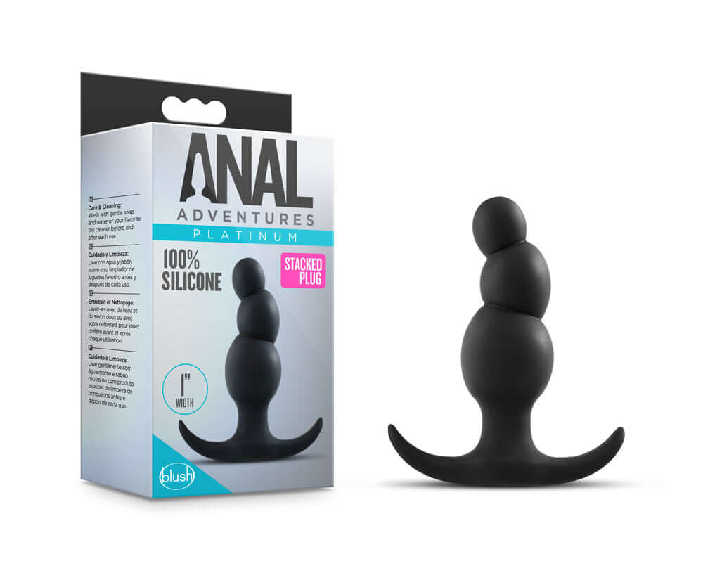 Anal Adventures Platinum - Stacked Plug - Black-0