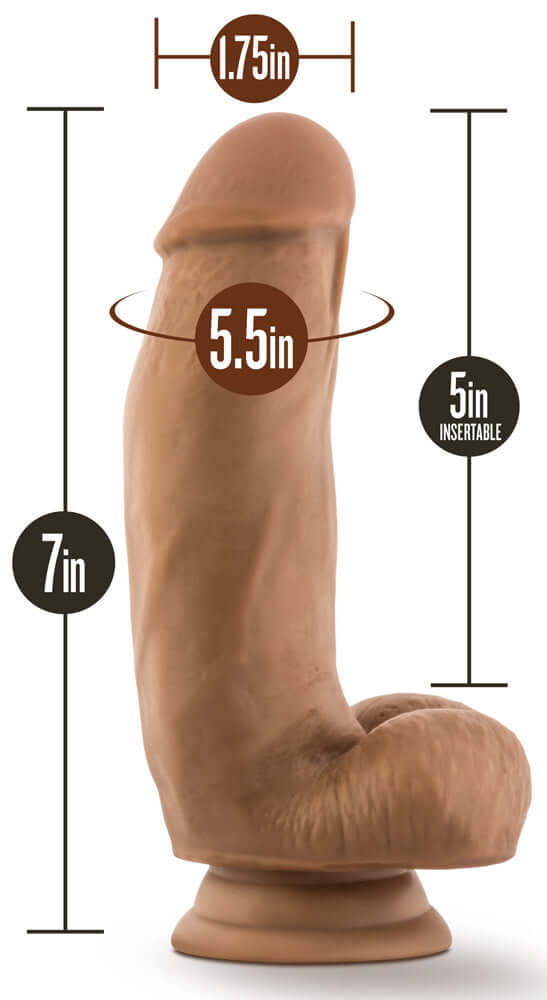 Dr. Skin Silicone - Dr. Samuel - 7 Inch Dildo With Suction Cup - Mocha