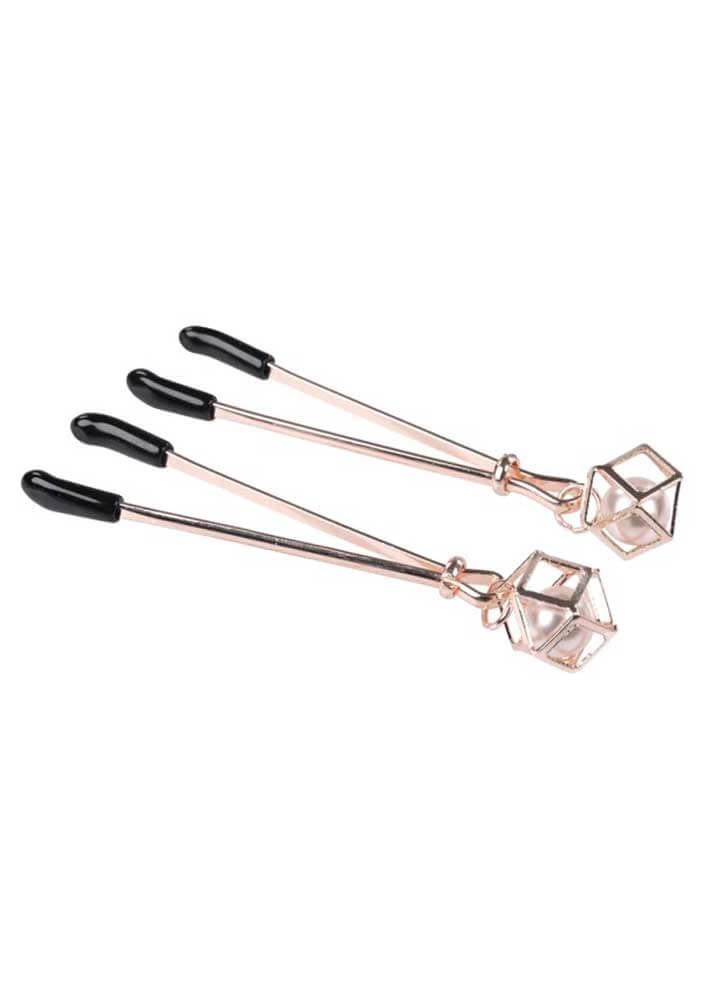 Brat Pearl Nipple Clips - Rose Gold-0