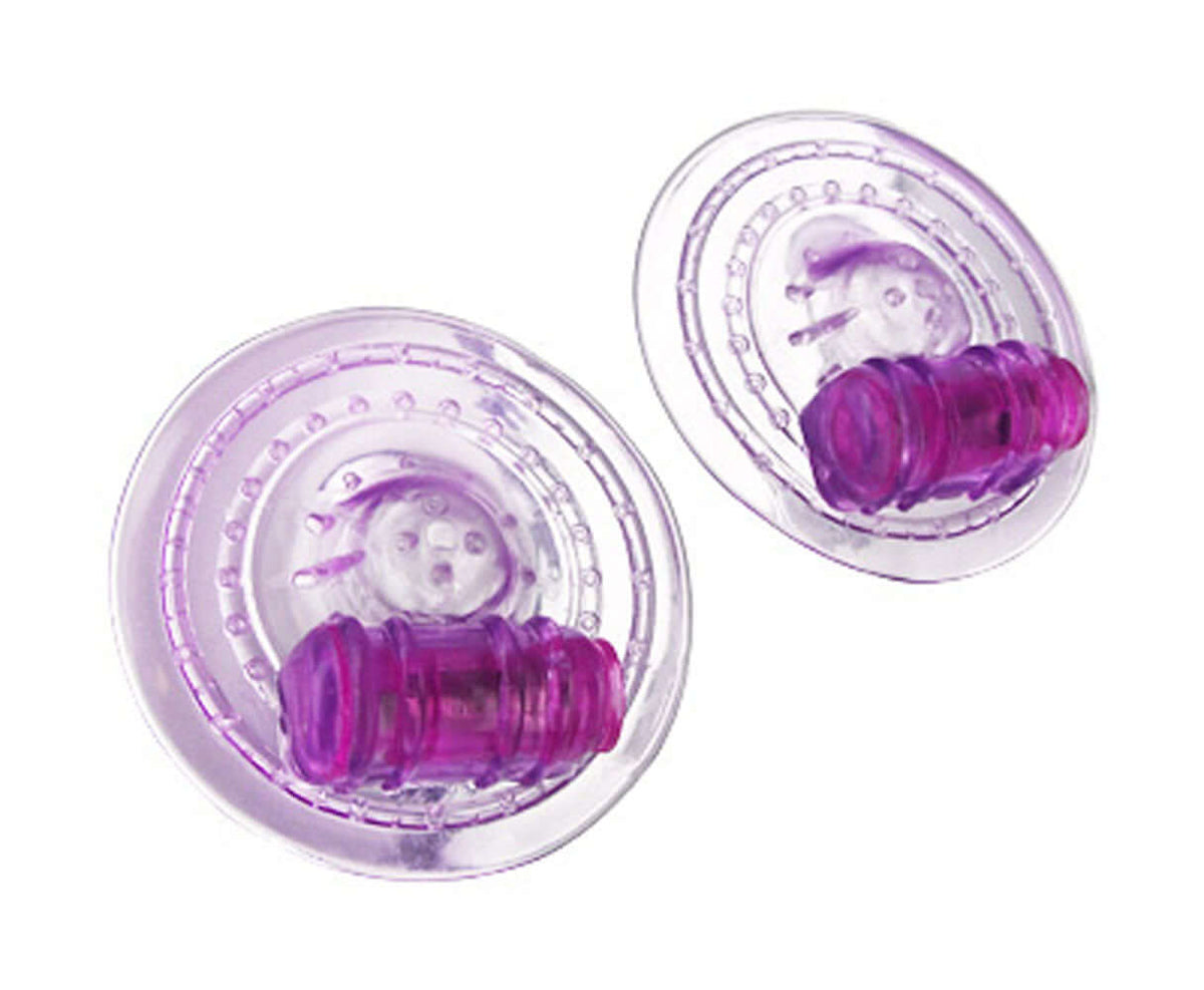 Razzles Vibrating Nipple Pads Purple are playful accessories with mini vibrators, offering customizable stimulation.