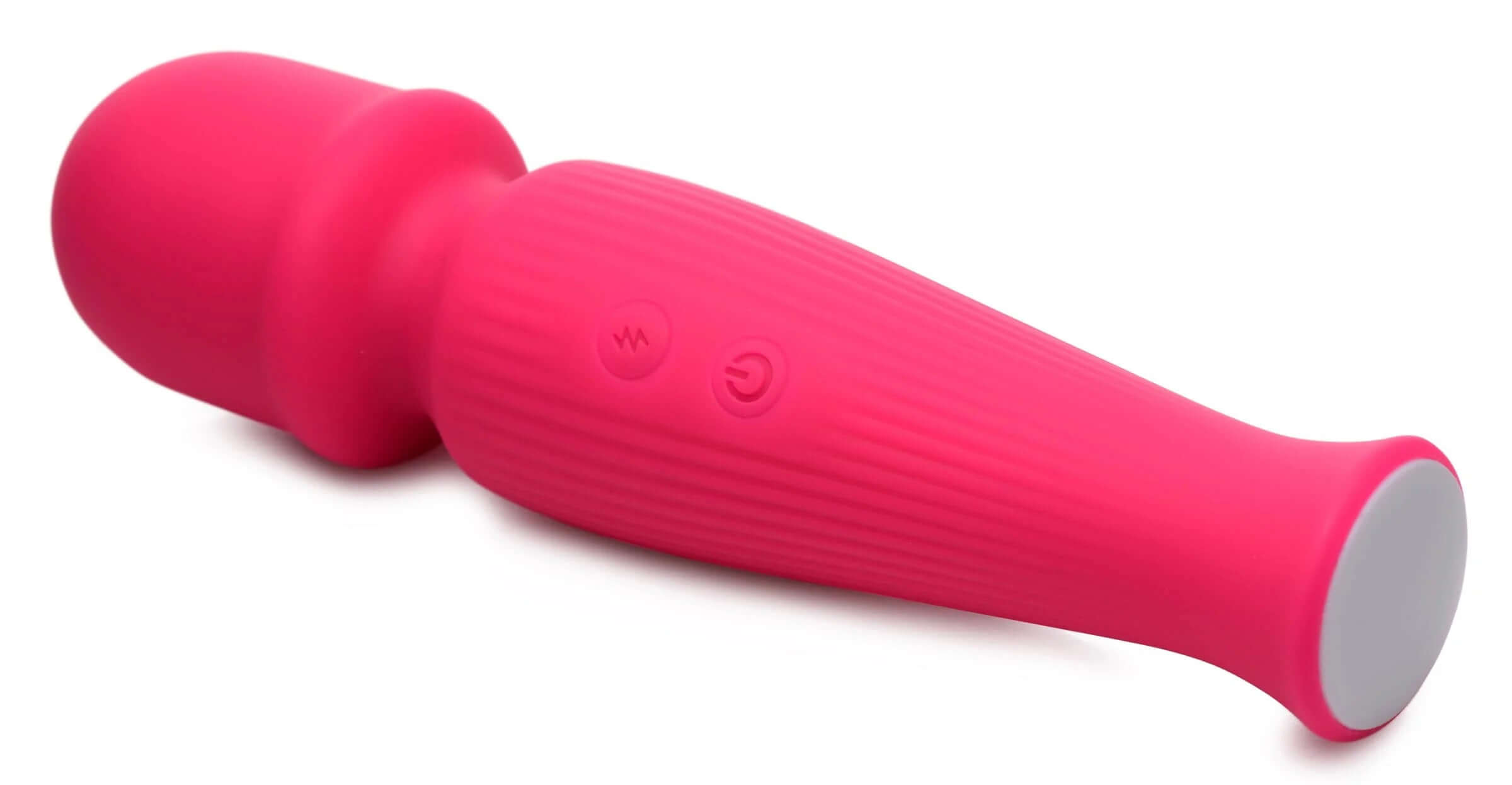 Silicone Wand Massager in Magenta with 3 speeds and 7 vibrating patterns for pleasure and relaxation