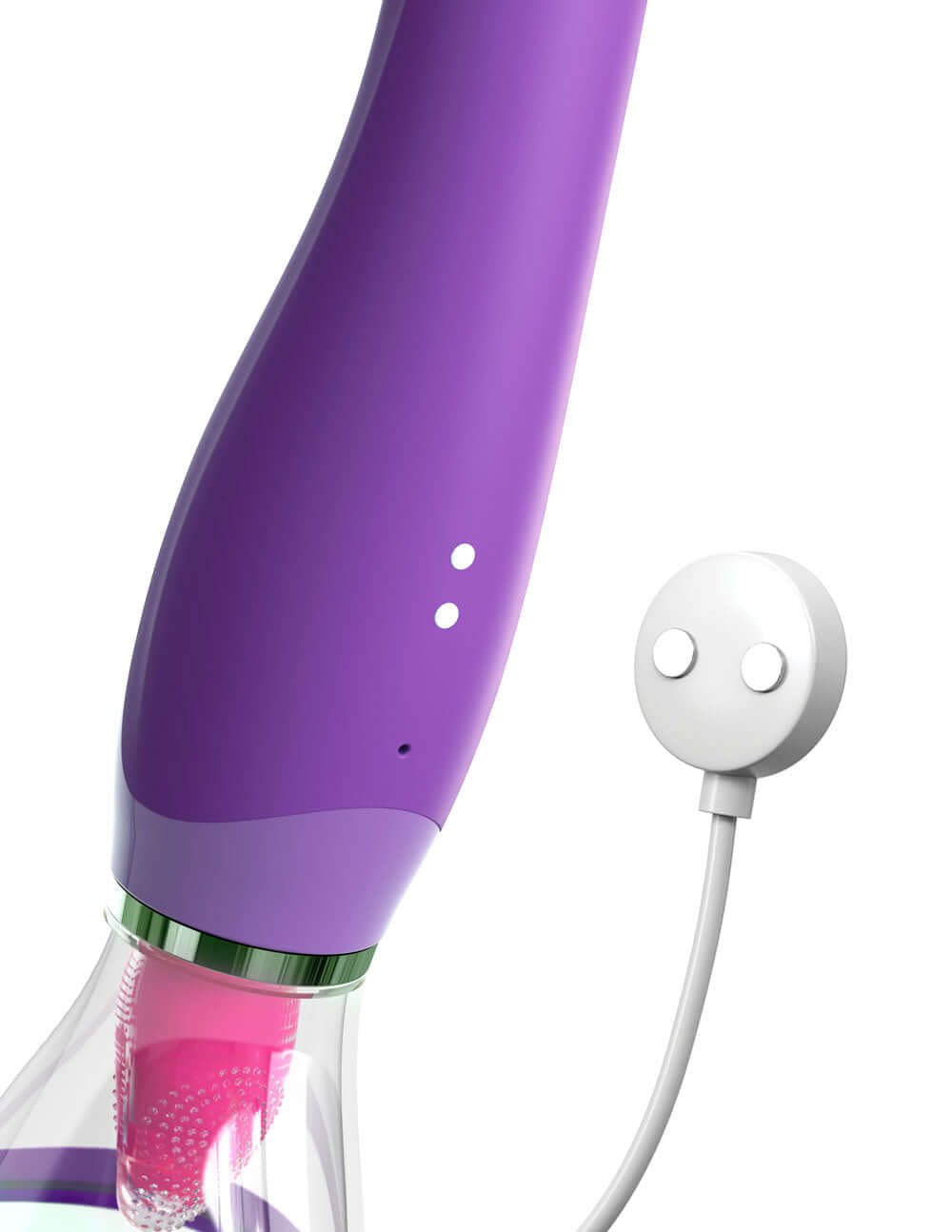Close-up of the Fantasy For Her Her Ultimate Pleasure Clit Stimulator showing its ergonomic design and charging port.