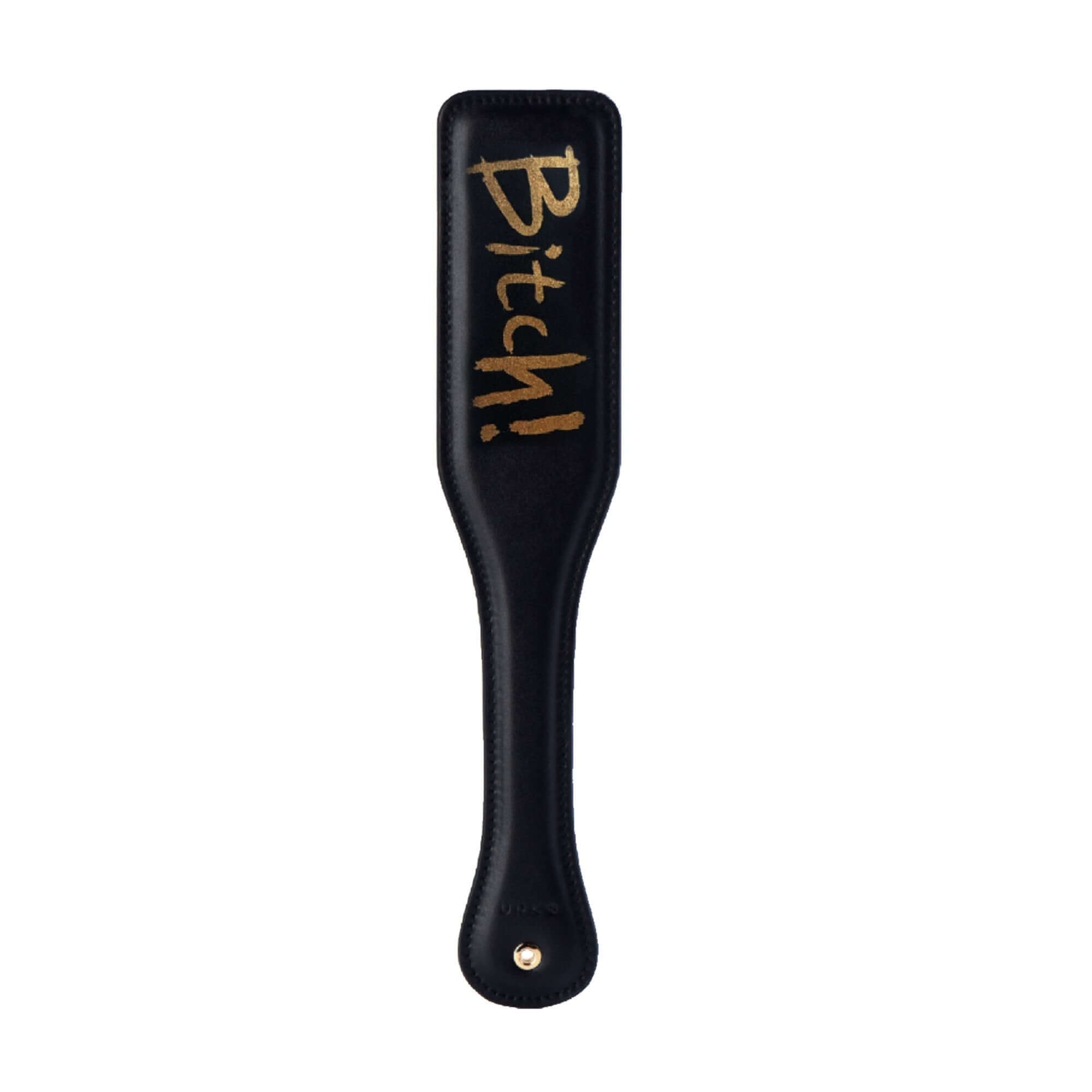 Bitch! Luxury Black Leather Paddle by UPKO