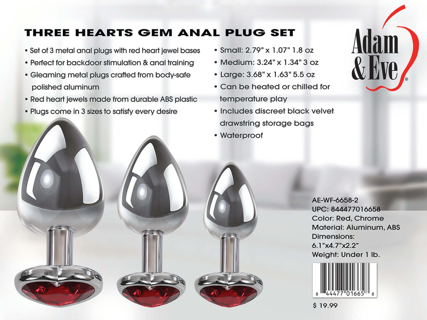 Three Hearts Gem Anal Plug Set