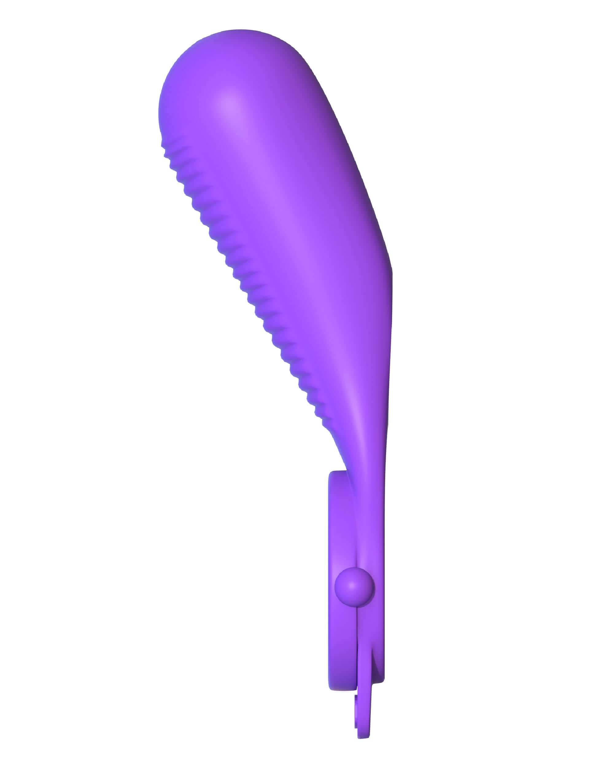 Purple Ride N' Glide Couples Ring featuring ribbed silicone and a powerful vibrating bullet for enhanced pleasure.