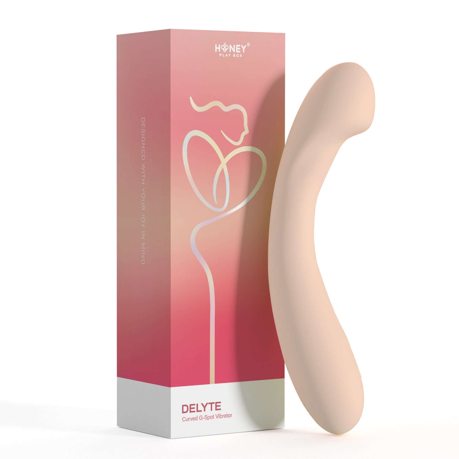 Delyte - Curved G-Spot Vibrator - Flesh-0