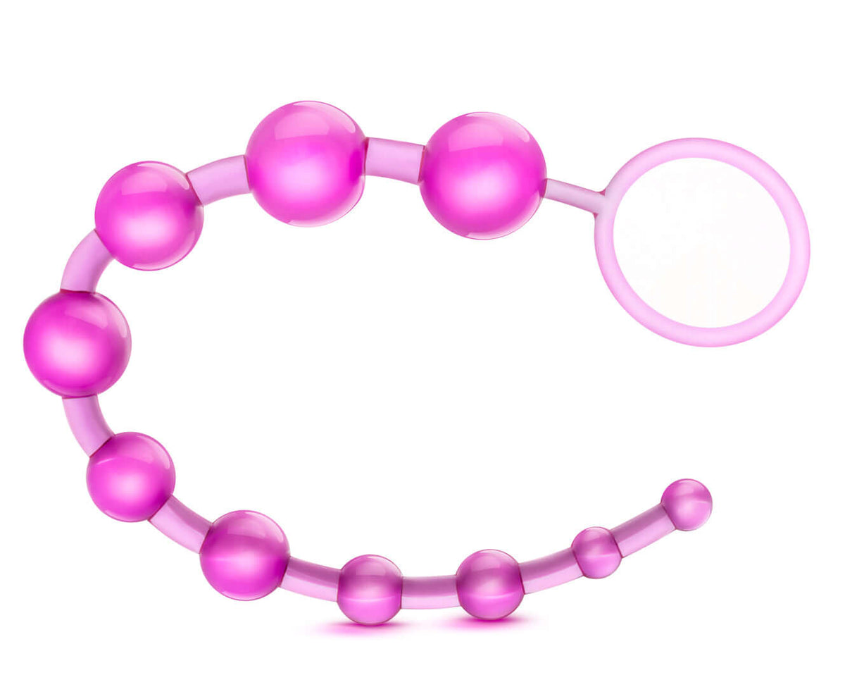Sassy 10 Anal Beads Pink featuring smooth graduated beads for progressive anal stimulation.