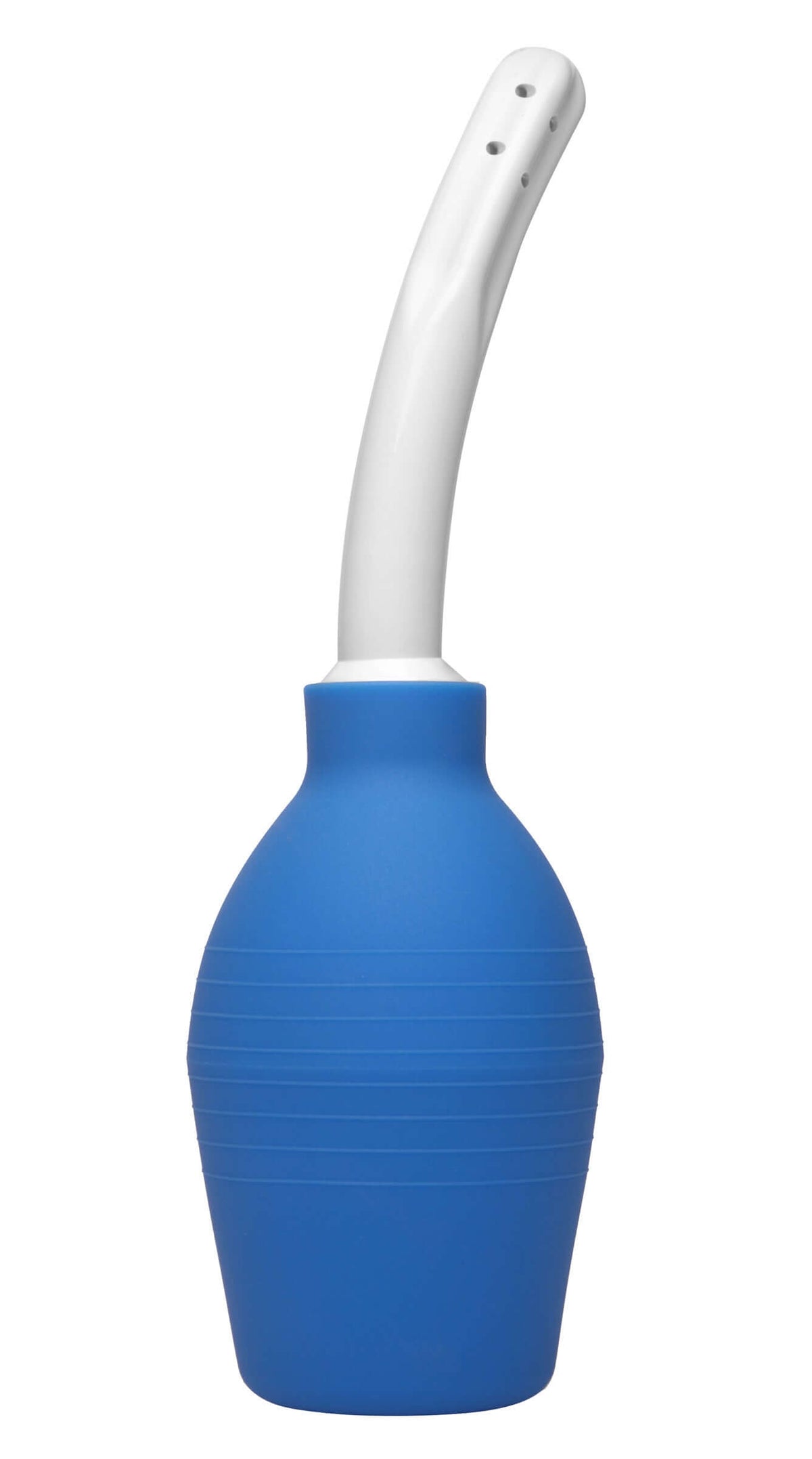 Clean Stream Deluxe Enema Bulb with a blue squeezable reservoir and white nozzle for comfortable cleansing.
