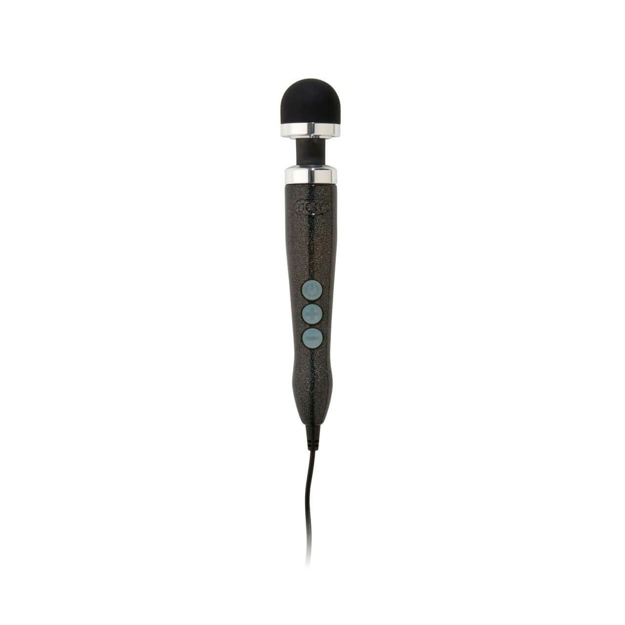 Doxy No 3 Disco Black Diecast Plug-In Vibrating Petite Wand Massager with Screw-On Head