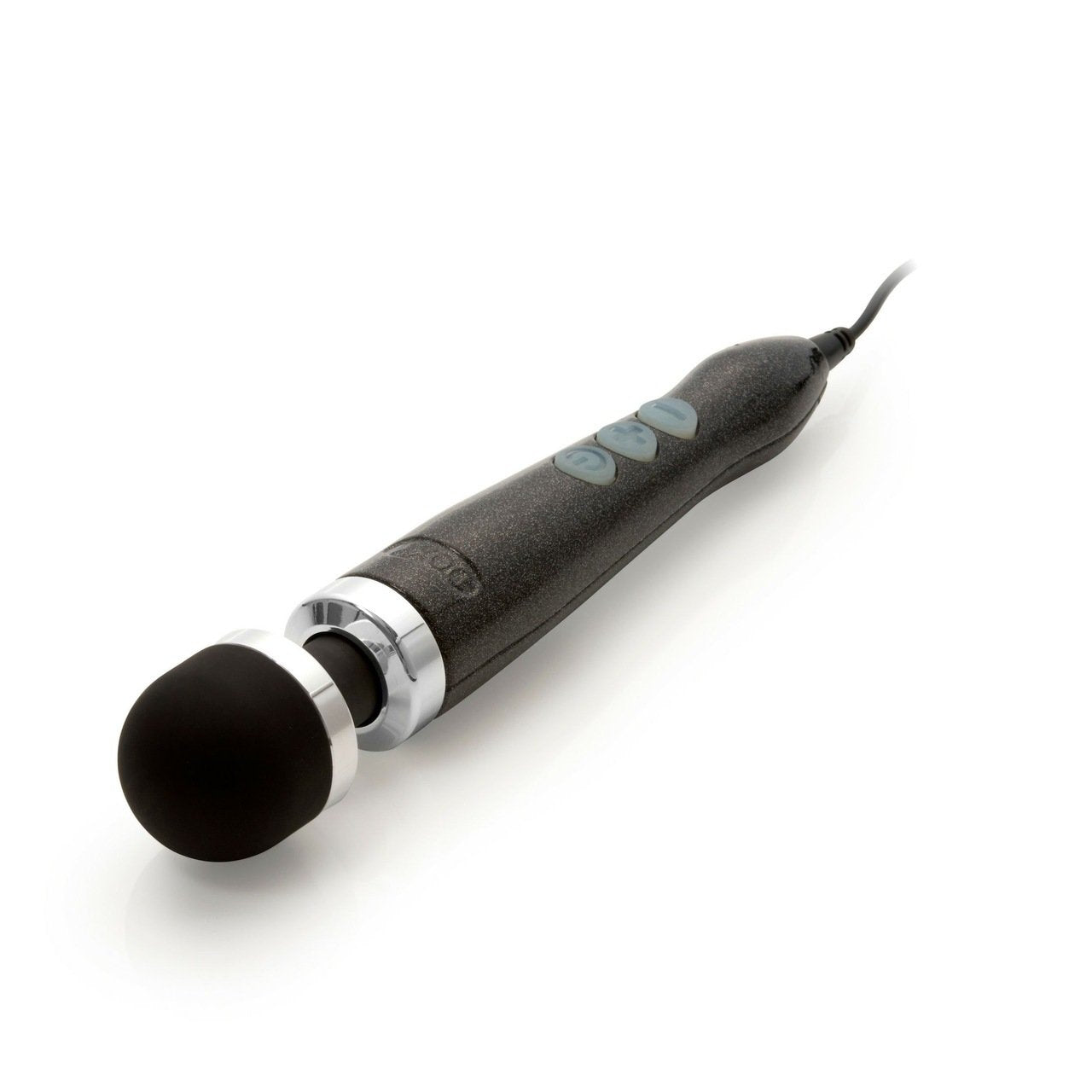 Doxy No 3 Disco Black Diecast Plug-In Vibrating Petite Wand Massager with Screw-On Head