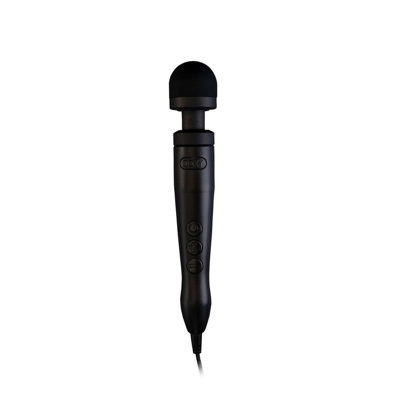 Doxy No 3 Black Silicone Plug-In Vibrating Petite Wand Massager with Screw-On Head