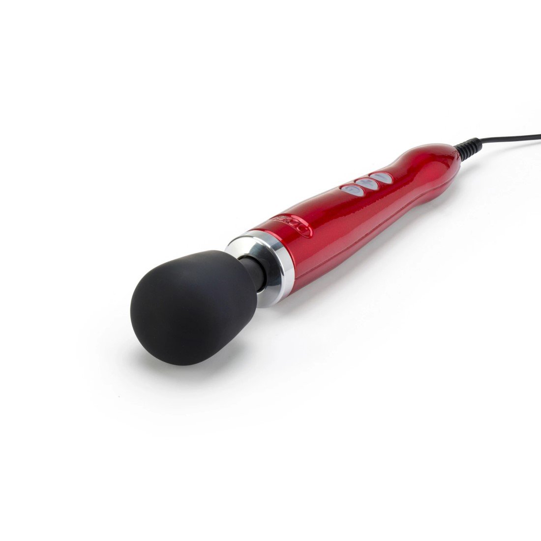 Doxy Die Cast Metal Red Plug-In Vibrating Wand Massager